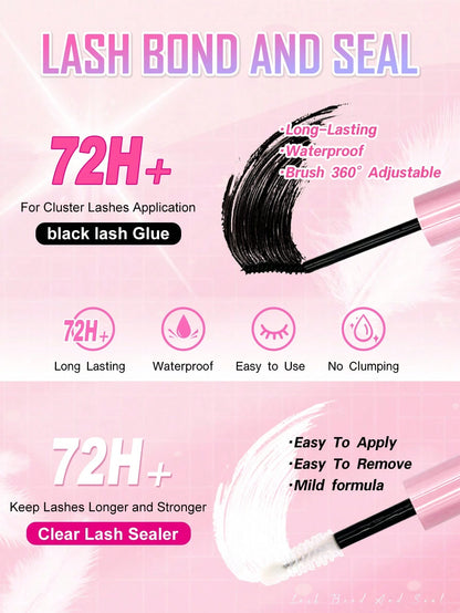 Golden Unwinding 640pcsDramatic C-Curl 8-16MM Mix, DIY Extension Lashes Eyelashes Book, Big Volume Soft, Individual Cluster Lashes,Pick Glue, Remover, Tweezers As Needed Create A Fluffy Wispy Y2k Butt