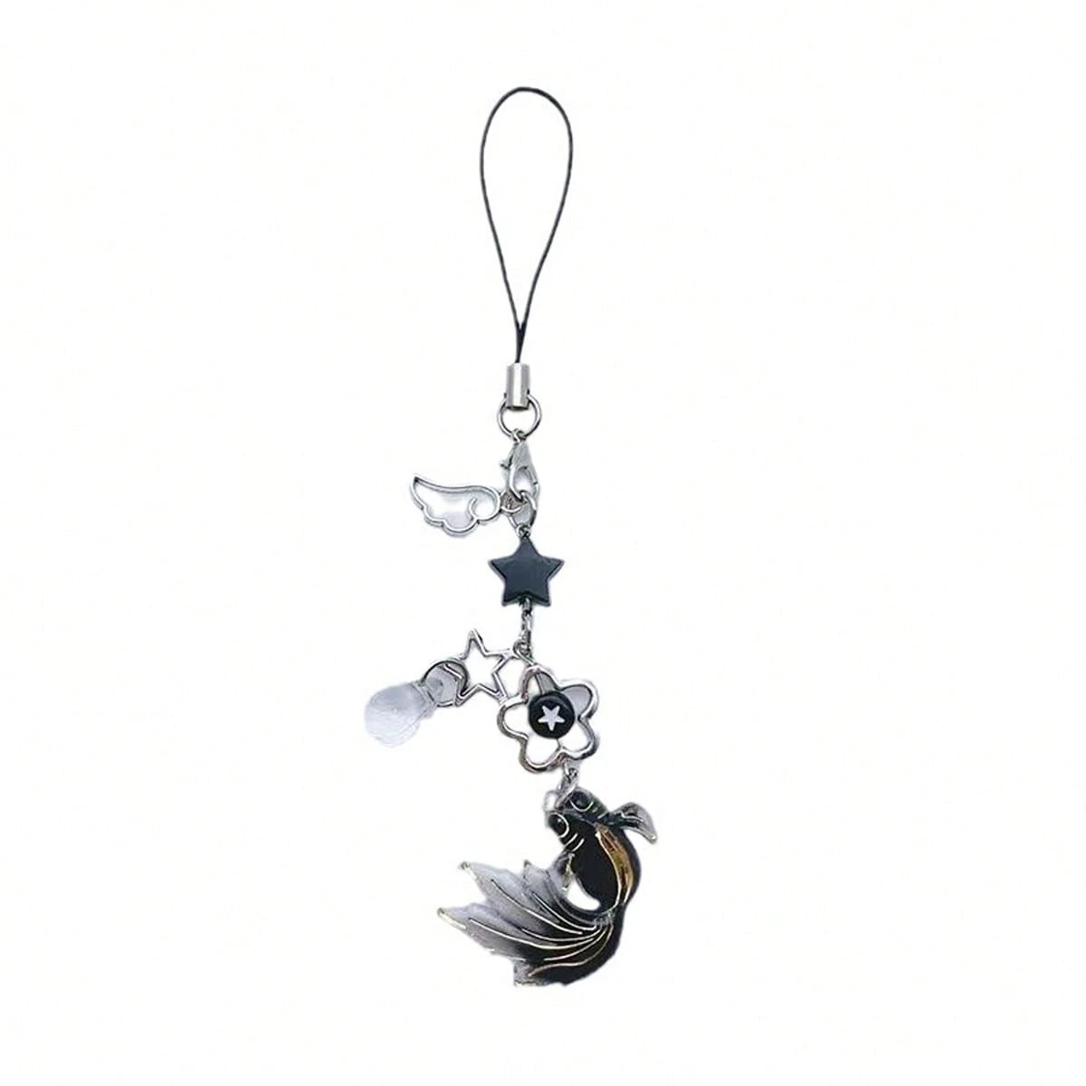 [Good Luck Carp] New Chinese Style National Fashion Koi Fish & Star Beaded Pendant Necklace, Versatile Cellphone Charm & Car Decor Gifts For Mother, Family, Friends, Birthday, Holiday Phone Chain