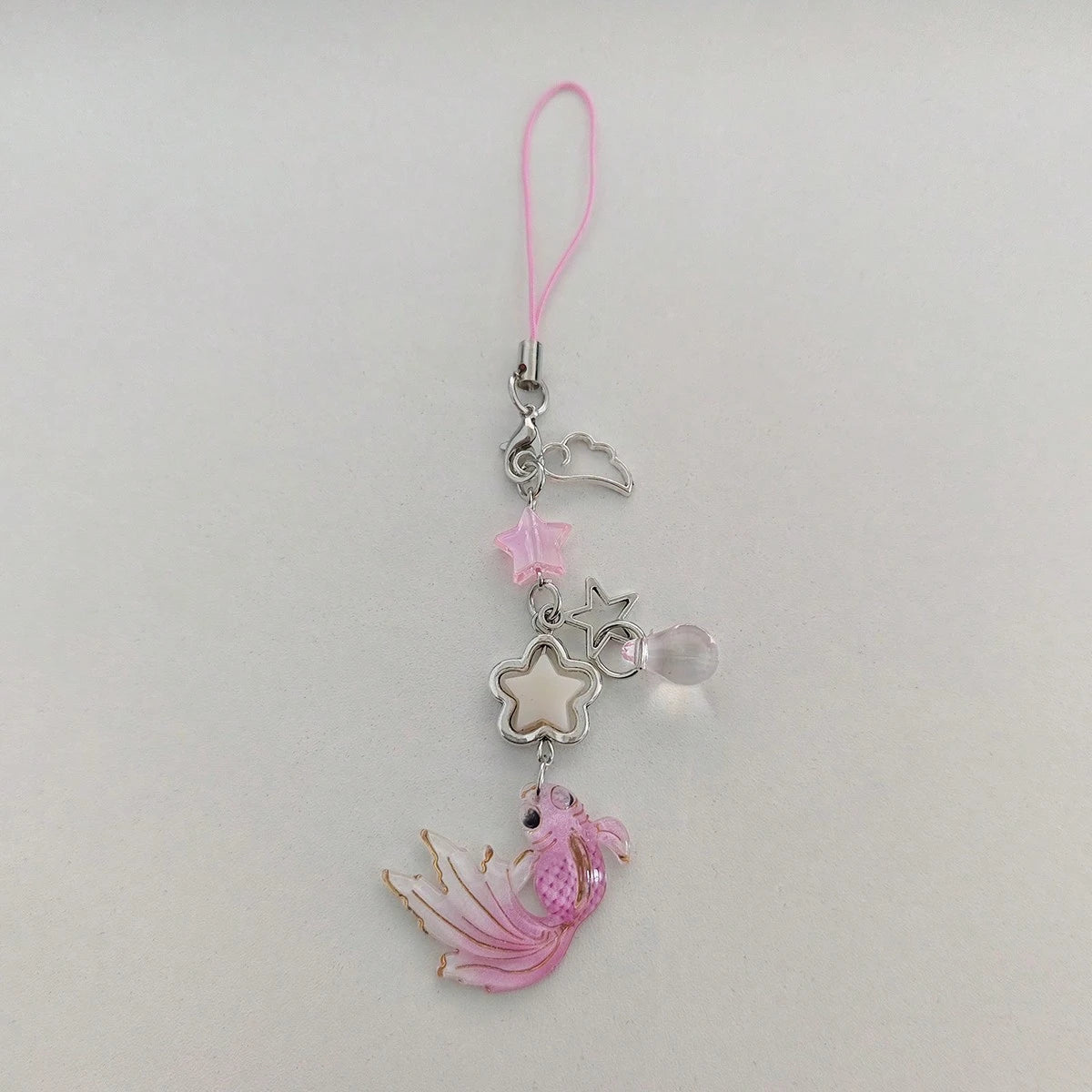 [Good Luck Carp] New Chinese Style National Fashion Koi Fish & Star Beaded Pendant Necklace, Versatile Cellphone Charm & Car Decor Gifts For Mother, Family, Friends, Birthday, Holiday Phone Chain