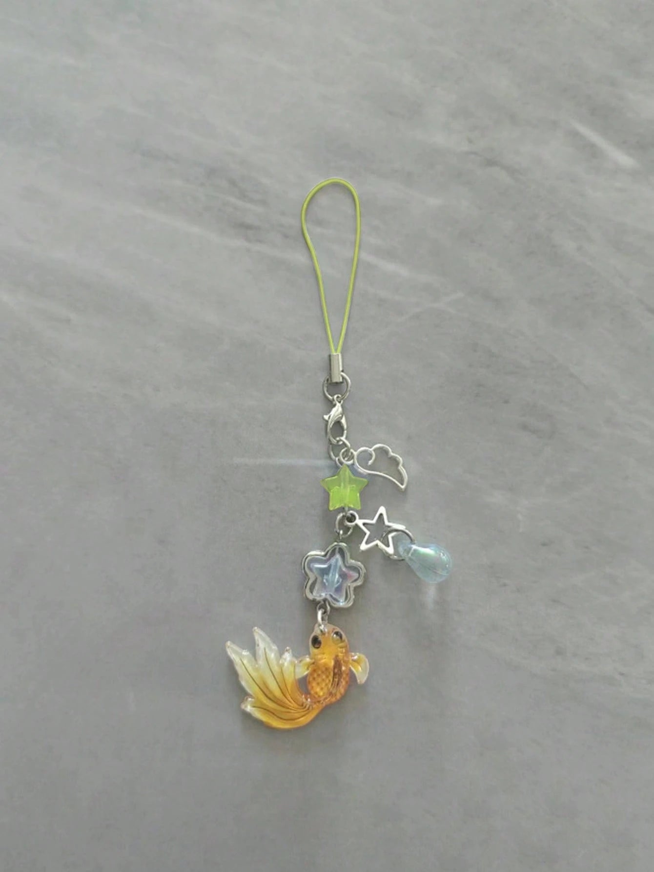 [Good Luck Carp] New Chinese Style National Fashion Koi Fish & Star Beaded Pendant Necklace, Versatile Cellphone Charm & Car Decor Gifts For Mother, Family, Friends, Birthday, Holiday Phone Chain