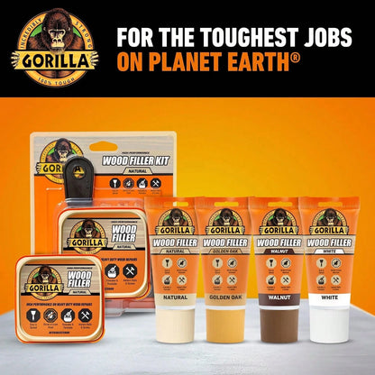 Gorilla All Purpose Wood Filler, Natural Finish, 16 Ounce Tub (Pack Of 1)- Water Resistant For Indoor Or Outdoor Projects And Repairs