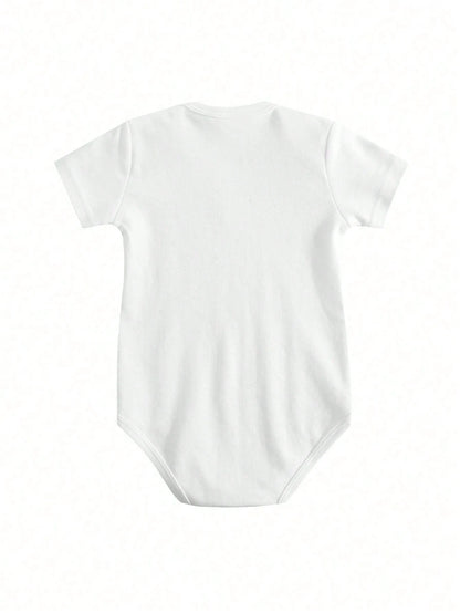 Grandma's Kisses From Heaven Memorial Baby Bodysuit Heart Wings Halo Print Cotton Short Sleeve Summer Newborn Comfortable Outdoor Wear