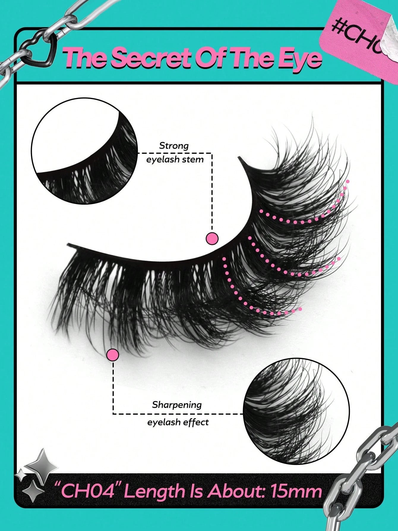 GROINNEYA 5 Pairs False Eyelashes Cat Eye Lashes Manga Lashes Faux Mink Eyelashes Natural Long Winged End Eye Elongated Eyelashes Faux Cils Eyelashes Extension (CH21)