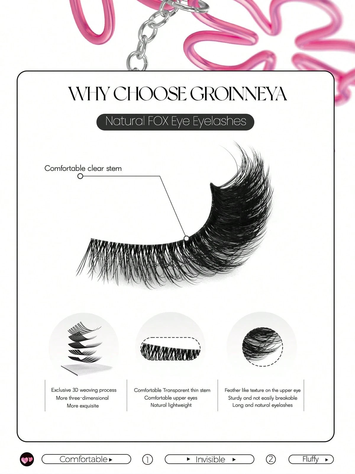 GROINNEYA 7 Pairs New Cat Eye False Eyelashes, Natural & Lengthening Transparent Band, Flared Ends, Elongate Eye Shape, Faux Mink Lashes, Makeup Use (XF01) Strip Eyelashes, Lashes, False Lashes, Fake