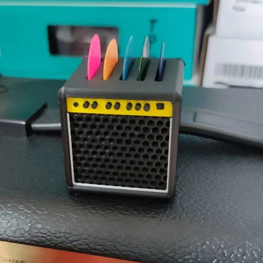 Guitar Pick Holder With Random Five Color Picks, Vintage Speaker Guitar Pick Holder, Portable Guitar Pick Holder, Gift For Guitar Lovers