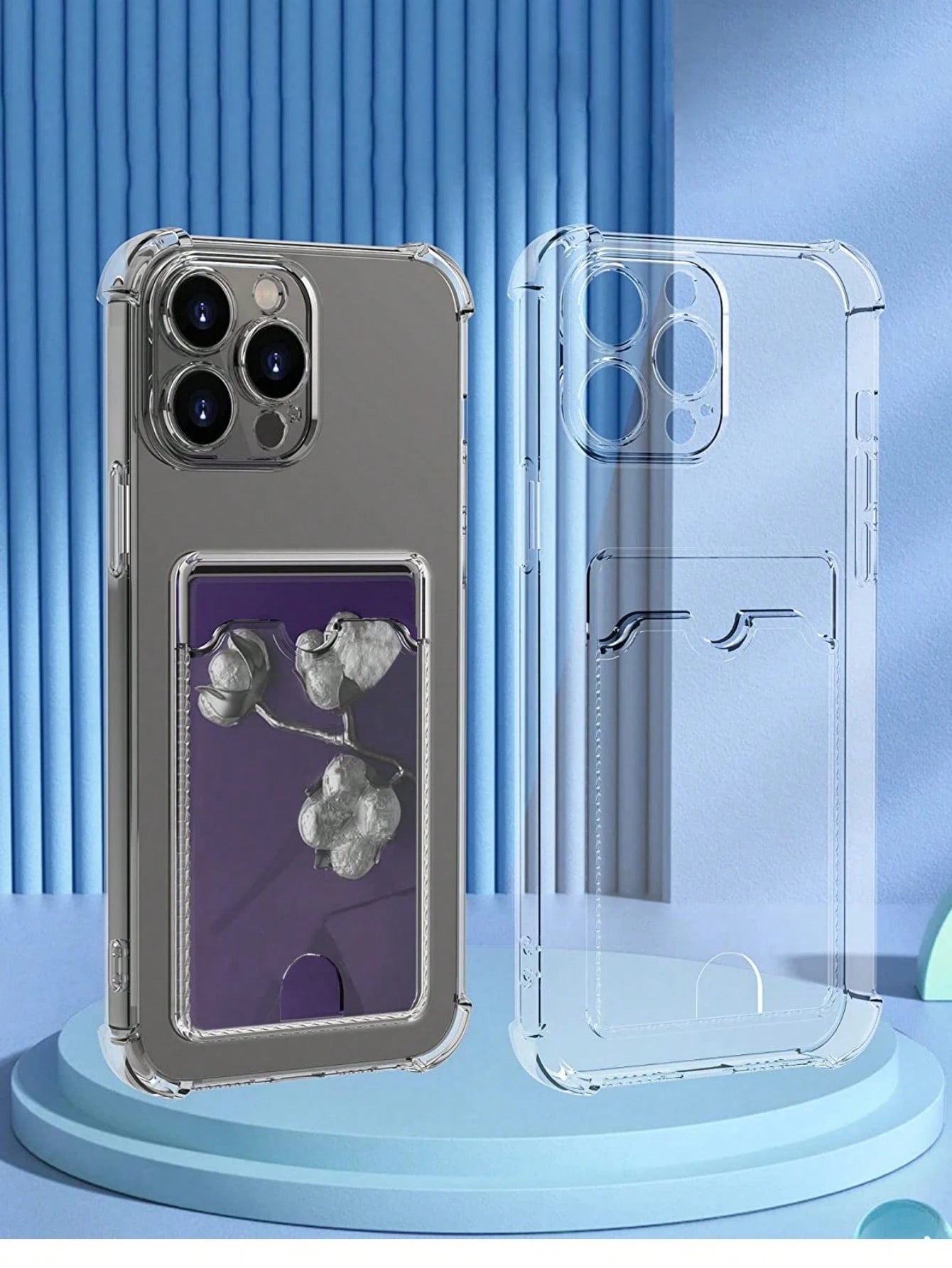 Hadaasi Transparent Airbag Anti-Fall Card Holder Phone Case, Compatible With Apple 17e/17pro/17promax/Air/17/16pro/16promax/16plus/16/16E And Galaxy S26Ultra/S26Plus/S26/S26Edge/S25Ultra/S25Plus/S25/S