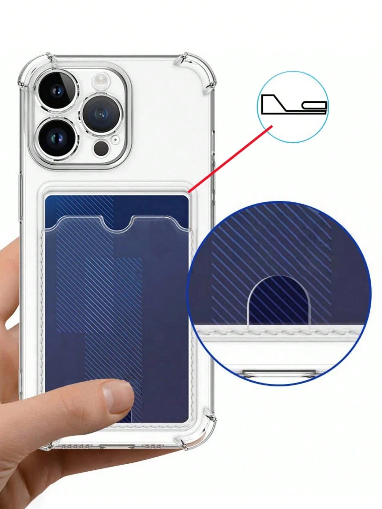 Hadaasi Transparent Airbag Anti-Fall Card Holder Phone Case, Compatible With Apple 17e/17pro/17promax/Air/17/16pro/16promax/16plus/16/16E And Galaxy S26Ultra/S26Plus/S26/S26Edge/S25Ultra/S25Plus/S25/S