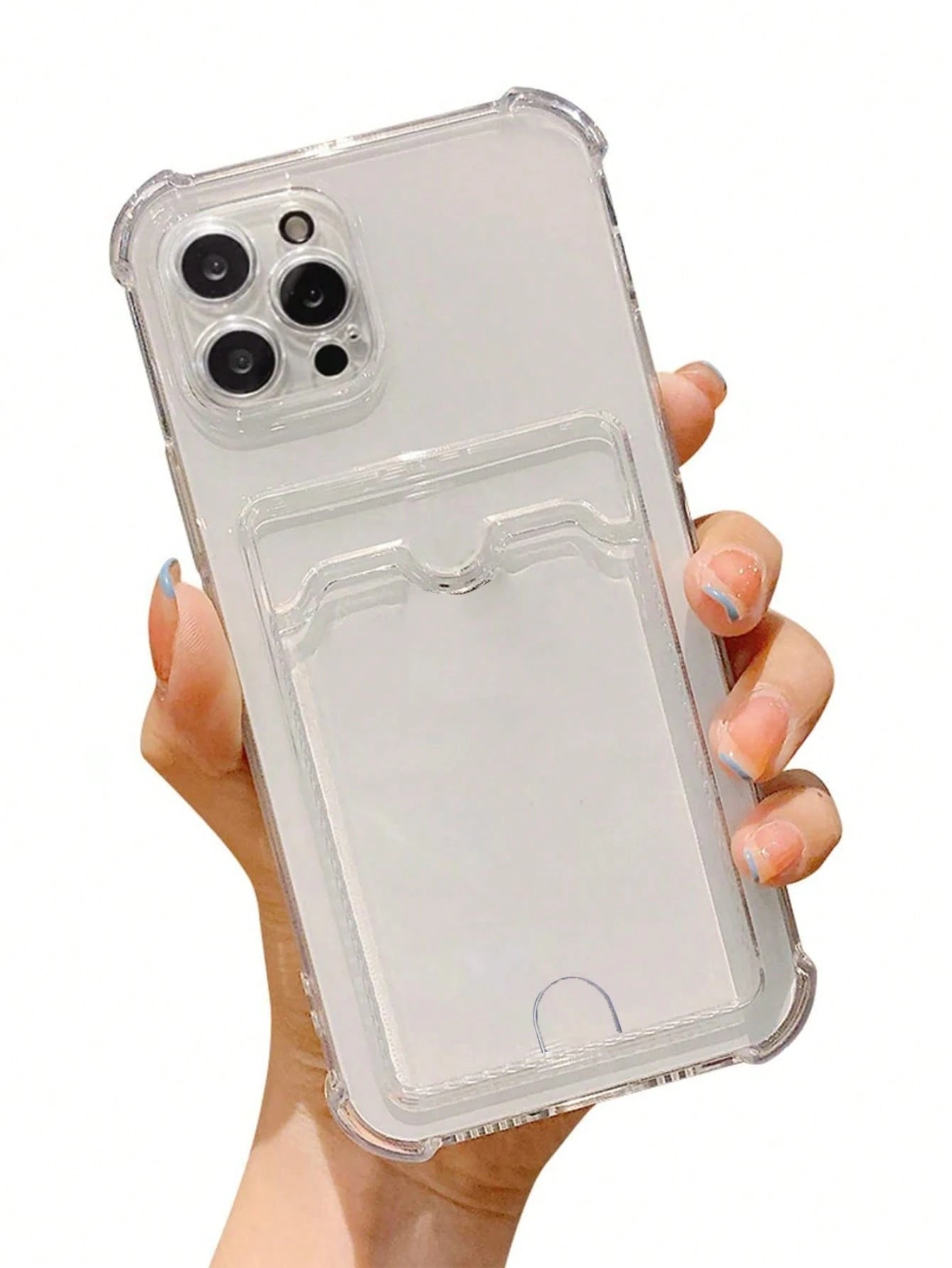 Hadaasi Transparent Airbag Anti-Fall Card Holder Phone Case, Compatible With Apple 17e/17pro/17promax/Air/17/16pro/16promax/16plus/16/16E And Galaxy S26Ultra/S26Plus/S26/S26Edge/S25Ultra/S25Plus/S25/S