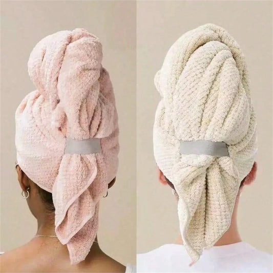 Half-Size Large Microfiber Towel, Women's Only, Super Absorbent, Quick-Dry Hair, Suitable For Long And Short Hair, With Elastic Band, Ideal For Home Bathroom Decor, Autumn Decor, Back To School Season