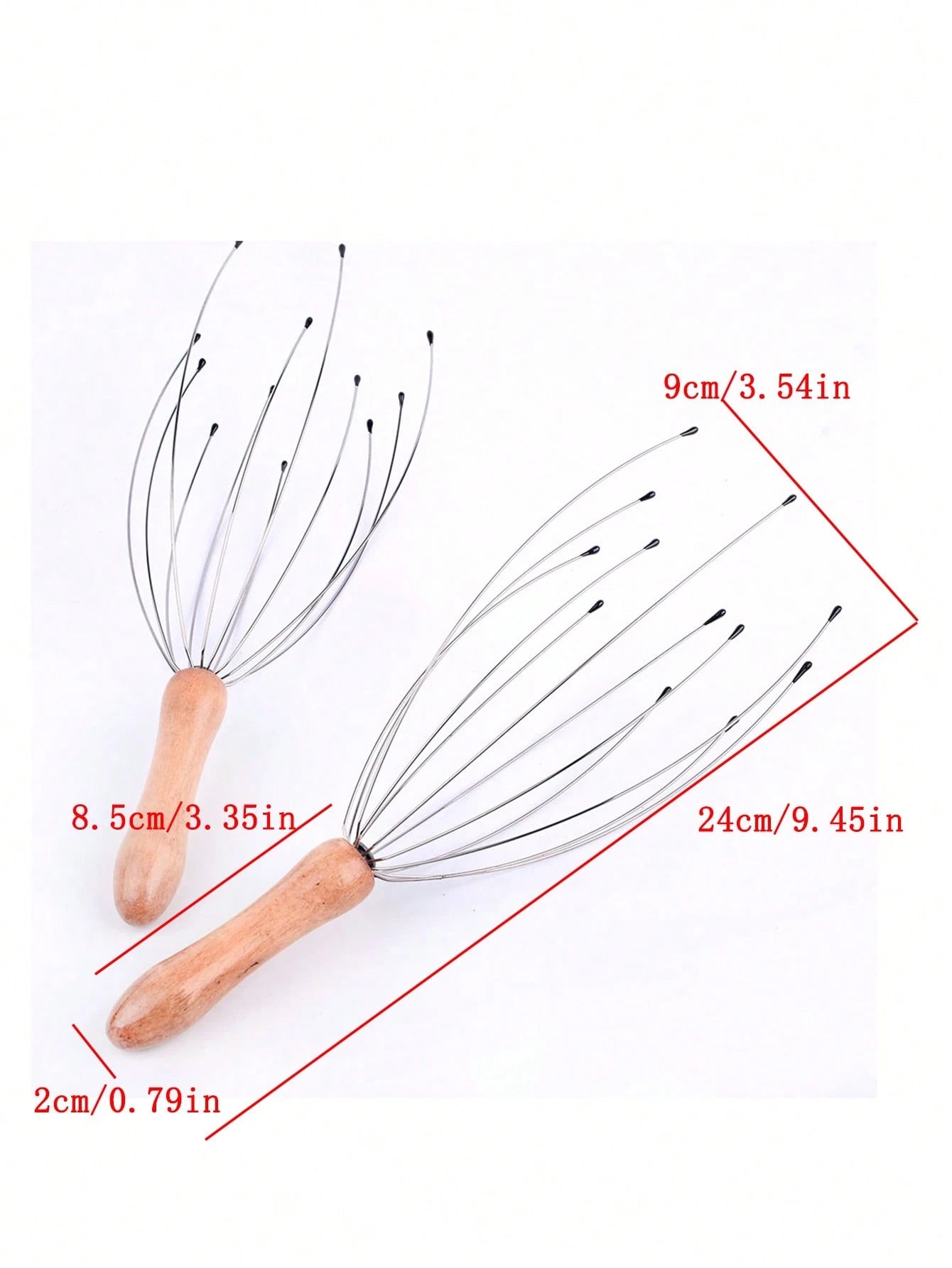 Handheld Massager,1Pc Wooden Handle12 Claw Scalp Massage Tool For Head Care,Hair,Hair Tools,Hair Care,School,Back To School,Travel,Travel Essentials,Home Essentials,Spa,Massage Tool,Massage,Massager,S