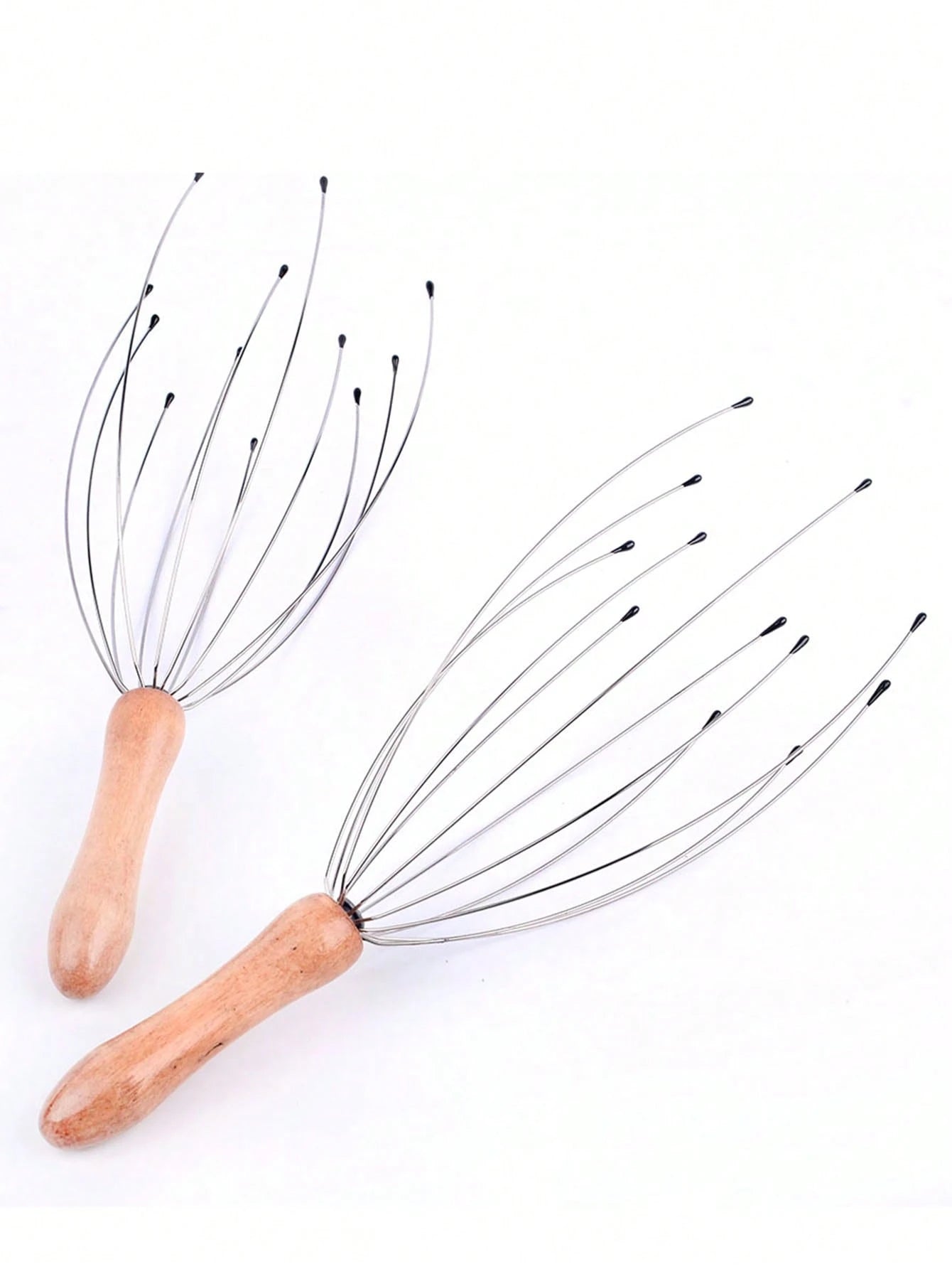 Handheld Massager,1Pc Wooden Handle12 Claw Scalp Massage Tool For Head Care,Hair,Hair Tools,Hair Care,School,Back To School,Travel,Travel Essentials,Home Essentials,Spa,Massage Tool,Massage,Massager,S