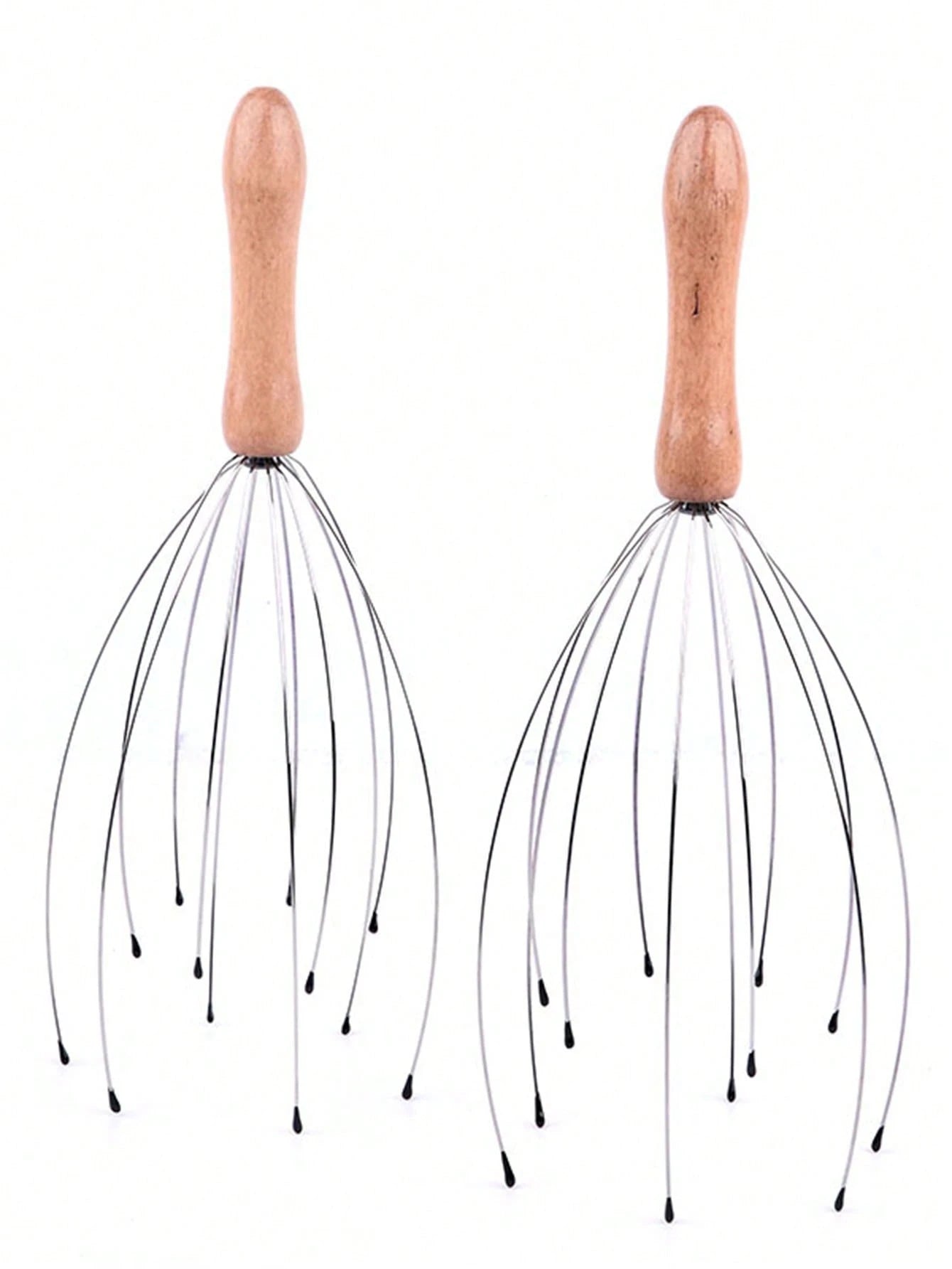 Handheld Massager,1Pc Wooden Handle12 Claw Scalp Massage Tool For Head Care,Hair,Hair Tools,Hair Care,School,Back To School,Travel,Travel Essentials,Home Essentials,Spa,Massage Tool,Massage,Massager,S