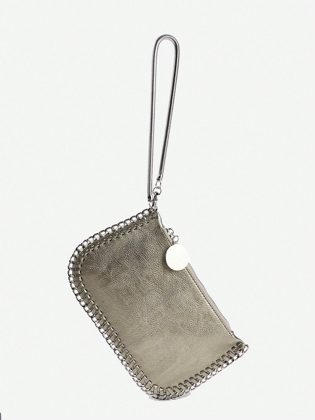 Handmade Chain Weave Multipurpose Silver Metallic Crossbody Bag, Can Be Used As Handbag, Shoulder Bag Or Messenger Bag