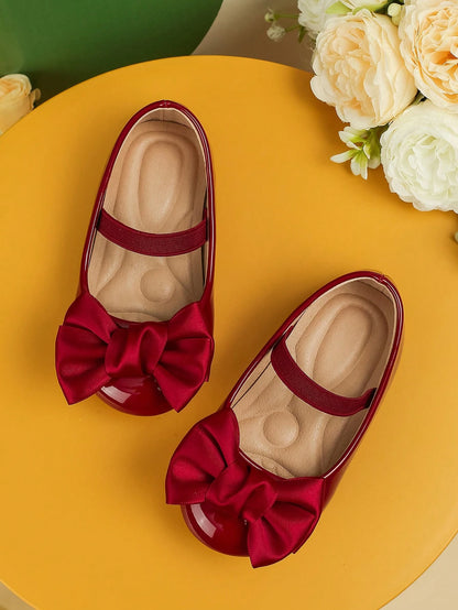 Handmade Ribbon Flower Soft Anti-slip Outdoor Baby Flat Shoes With Built-in Elastic Band