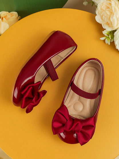 Handmade Ribbon Flower Soft Anti-slip Outdoor Baby Flat Shoes With Built-in Elastic Band