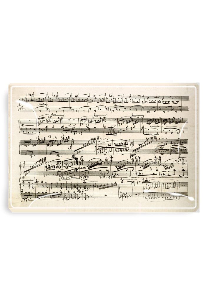 Handwritten Chopin Sheet-Music Decoupage Glass Tray - Ben's Garden