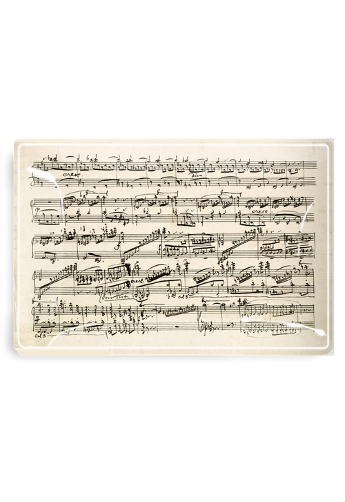 Handwritten Chopin Sheet-Music Decoupage Glass Tray - Ben's Garden