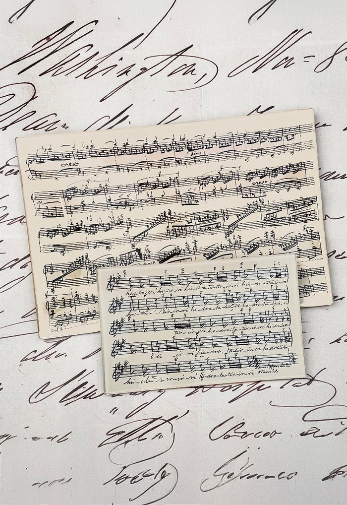 Handwritten Chopin Sheet-Music Decoupage Glass Tray - Ben's Garden