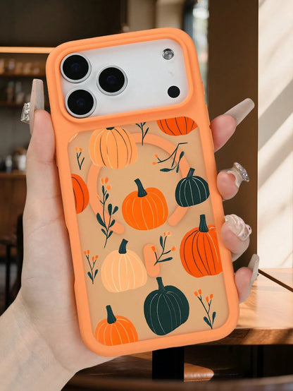 Harvest Autumn Pumpkin Festival Magnetic Phone Case, Thanksgiving Holiday Phone Cover, Aesthetic Cute Gift For Friend, Shockproof Protective Phone Accessories Compatible With IPhone 17 Pro Max 17Air 1