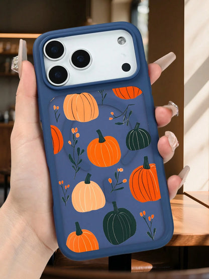 Harvest Autumn Pumpkin Festival Magnetic Phone Case, Thanksgiving Holiday Phone Cover, Aesthetic Cute Gift For Friend, Shockproof Protective Phone Accessories Compatible With IPhone 17 Pro Max 17Air 1