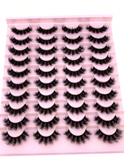 HBZGTLAD 20 Pairs 3D Fluffy Faux Mink Lashes, Long Thick Natural Looking False Eyelashes, Wholesale Makeup Lashes Strip Lashes, Lashes, Eyelashes, Fake Lashes