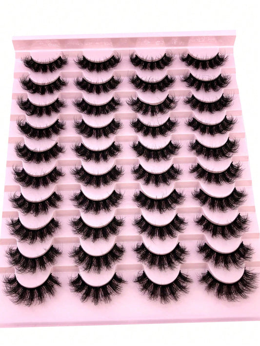 HBZGTLAD 20 Pairs 3D Fluffy Faux Mink Lashes, Long Thick Natural Looking False Eyelashes, Wholesale Makeup Lashes Strip Lashes, Lashes, Eyelashes, Fake Lashes