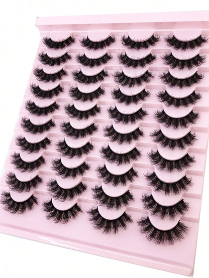 HBZGTLAD 20 Pairs 3D Fluffy Faux Mink Lashes, Long Thick Natural Looking False Eyelashes, Wholesale Makeup Lashes Strip Lashes, Lashes, Eyelashes, Fake Lashes