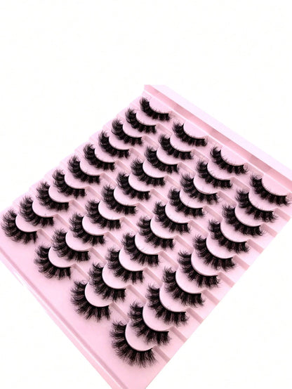 HBZGTLAD 20 Pairs 3D Fluffy Faux Mink Lashes, Long Thick Natural Looking False Eyelashes, Wholesale Makeup Lashes Strip Lashes, Lashes, Eyelashes, Fake Lashes