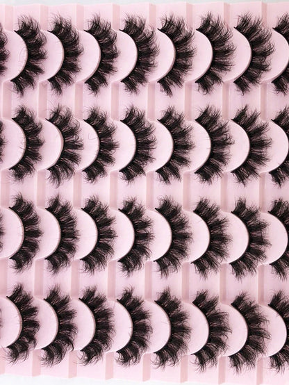 HBZGTLAD 20 Pairs 3D Fluffy Faux Mink Lashes, Long Thick Natural Looking False Eyelashes, Wholesale Makeup Lashes Strip Lashes, Lashes, Eyelashes, Fake Lashes
