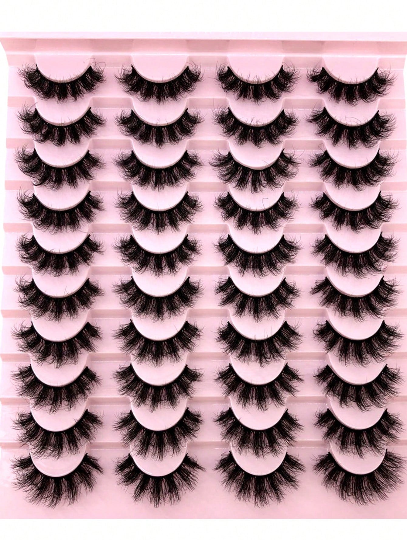 HBZGTLAD 20 Pairs 3D Fluffy Faux Mink Lashes, Long Thick Natural Looking False Eyelashes, Wholesale Makeup Lashes Strip Lashes, Lashes, Eyelashes, Fake Lashes