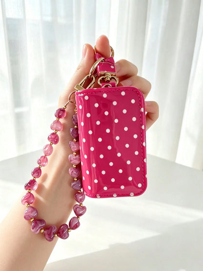Heart Rope Keychain Set, Car Key Pouch Protective Cover, Universal Car Lock Key Pouch, Remote Control Key Protective Shell, Universal Car Key Pouch Style, Suitable For Nissan, Chevrolet, Fiat, Remote