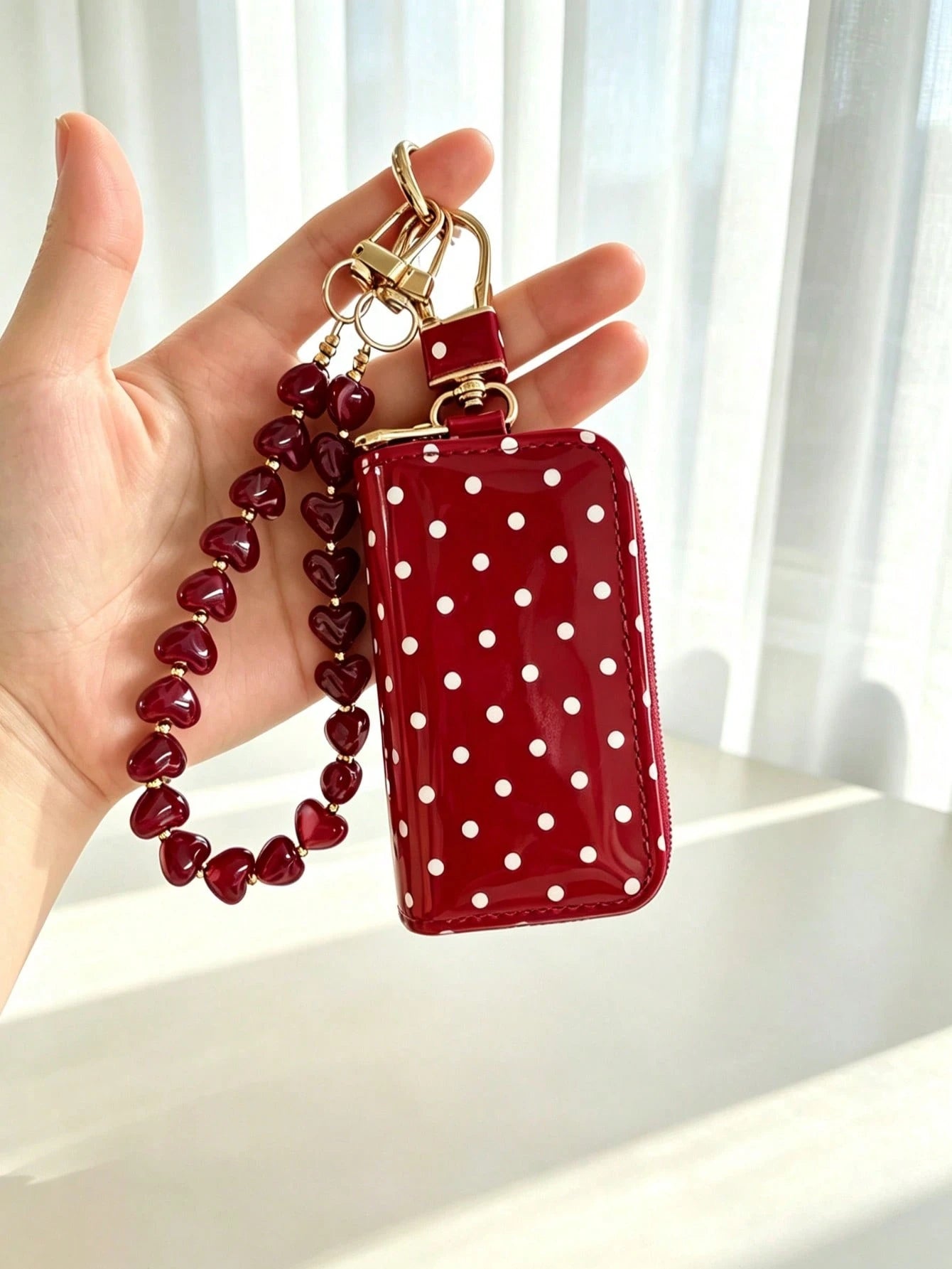 Heart Rope Keychain Set, Car Key Pouch Protective Cover, Universal Car Lock Key Pouch, Remote Control Key Protective Shell, Universal Car Key Pouch Style, Suitable For Nissan, Chevrolet, Fiat, Remote
