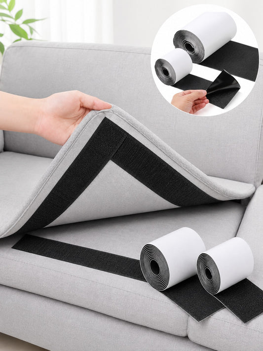 Heavy Duty Self-Adhesive Hook And Loop Tape, Strong Adhesive Nylon Hook And Loop Strip, Non-Slip Fixing Grip Tape, Suitable For Home Furniture, Sofa, Chaise Lounge And Outdoor Patio Cushions