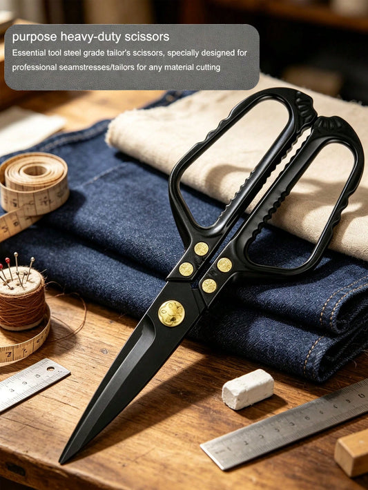 Heavy Duty Tailor Scissors, Sharp Stainless Steel Fabric Shears With Ergonomic Handle, Multi-Purpose Clothing Cutting Scissors, Professional Hand Cutting Shears For Fabric, Leather, Canvas, DIY Sewing