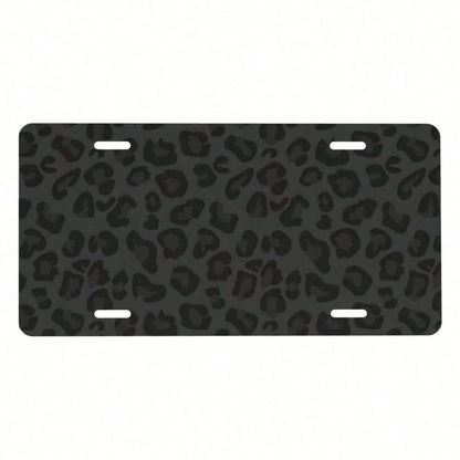 Hello Young Black Leopard Novelty License Plate 6x12 Inch, Rust-Proof Aluminum Car Tag With Wild Animal Print, Decorative Front Vanity Plate With 4 Holes For Truck SUV, Stylish Gift For Men Women Auto