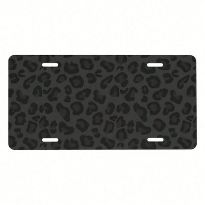 Hello Young Black Leopard Novelty License Plate 6x12 Inch, Rust-Proof Aluminum Car Tag With Wild Animal Print, Decorative Front Vanity Plate With 4 Holes For Truck SUV, Stylish Gift For Men Women Auto
