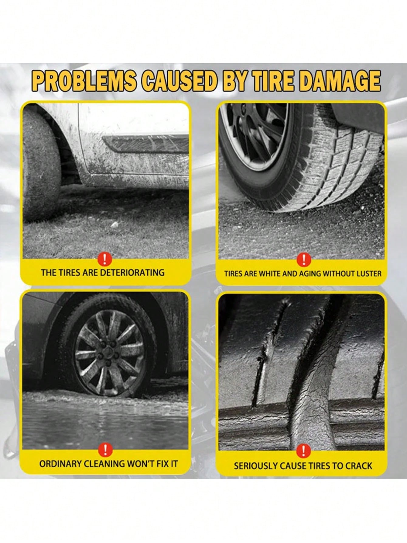 HGKJ P16 Tire Gloss Coating Spray, Rubber & Plastic Wheel Rim Repair Care Liquid, Car Detailing Polishing & Maintenance Agent, Long-Lasting Surface Protection Layer, Glossy Tire Care Fluid, Deep Black