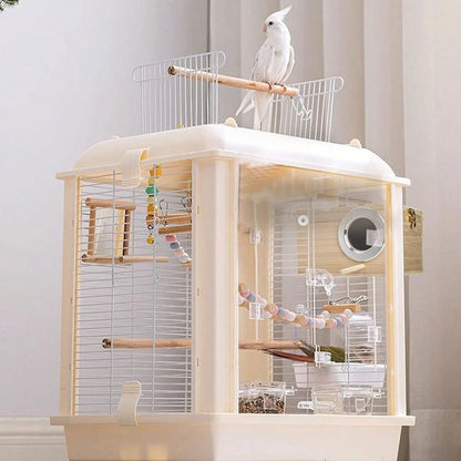 Hiceeden 2 Pack Parakeet Nest Box, Natural Wood Bird Nesting Box, Small Bird House Breeding Box For Budgie Lovebirds, Cockatiel, Parrots Mating, Aviary, 7.7*4.7*4.7 Inches
