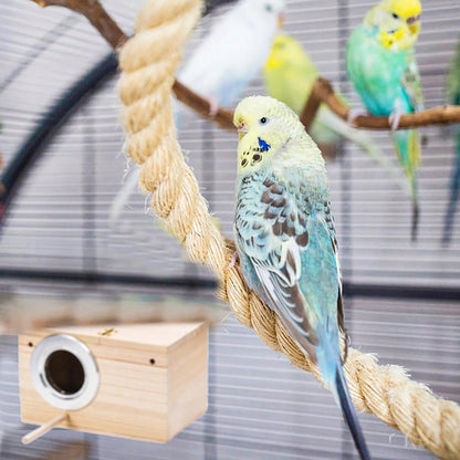 Hiceeden 2 Pack Parakeet Nest Box, Natural Wood Bird Nesting Box, Small Bird House Breeding Box For Budgie Lovebirds, Cockatiel, Parrots Mating, Aviary, 7.7*4.7*4.7 Inches