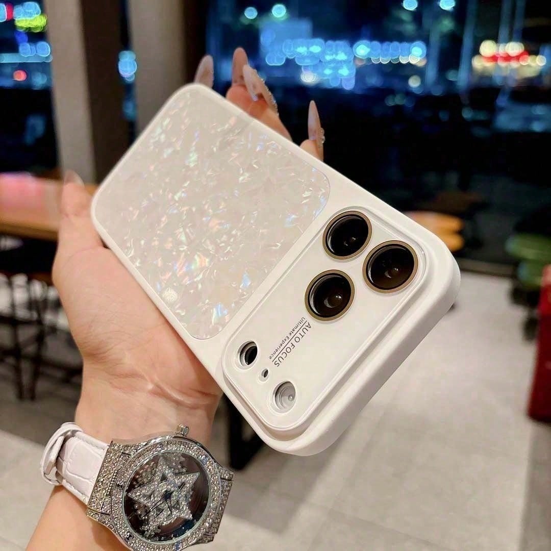 High-End Iridescent Shockproof Case For IPhone 17 16 15 14 Pro Max, Modern Pastel Gradient Back Cover, Full Protective Bumper Anti-Drop Hard Shell