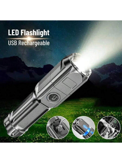 High Power Camping Flashlight Led Fishing Searchlight Usb Rechargeable Flashlight Outdoor Waterproof Tactical Hunting Flashlight