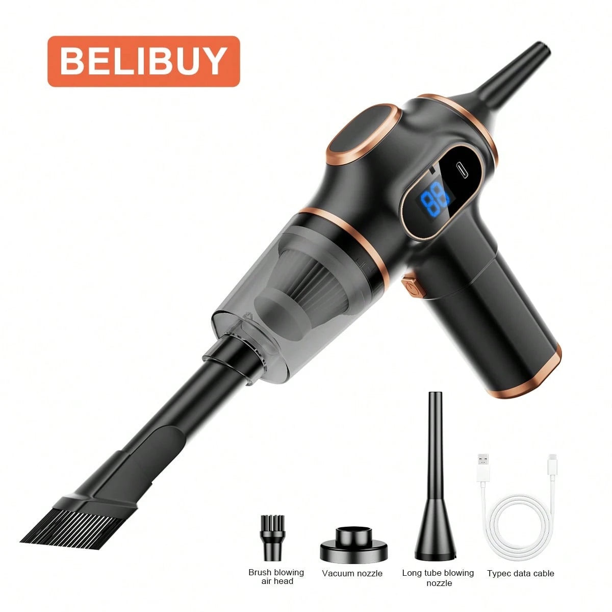 High-Power Cordless Vacuum Cleaner, USB Charging, Quiet Operation, Computer Cleaning, Small Car Vacuum Cleaner, Household And Office Dust Collector.