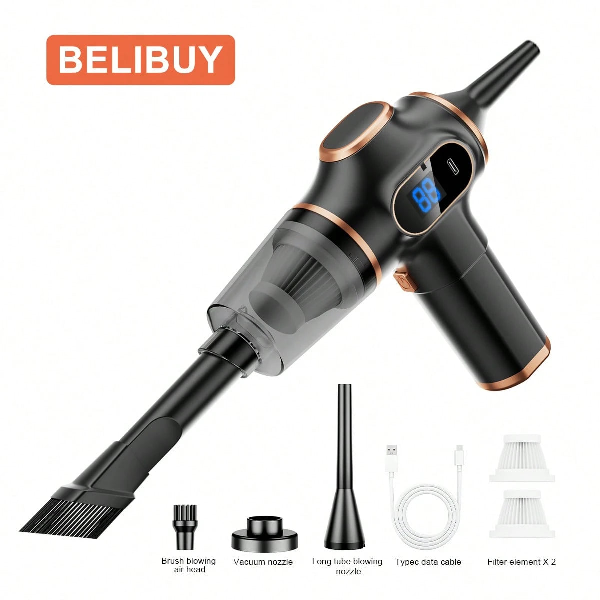 High-Power Cordless Vacuum Cleaner, USB Charging, Quiet Operation, Computer Cleaning, Small Car Vacuum Cleaner, Household And Office Dust Collector.