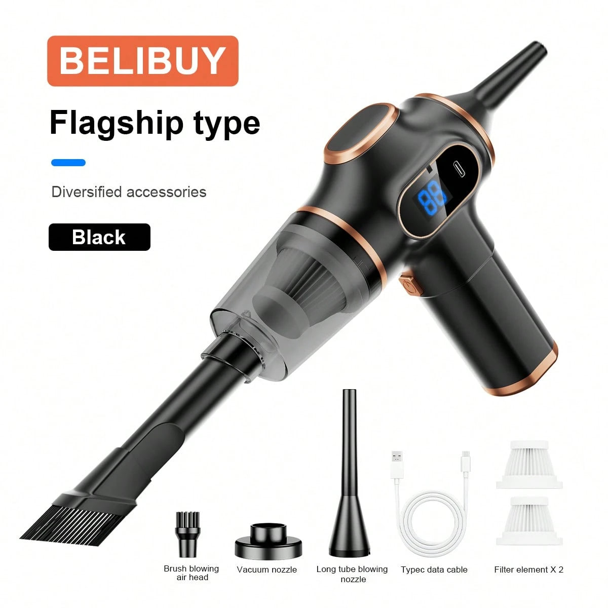 High-Power Cordless Vacuum Cleaner, USB Charging, Quiet Operation, Computer Cleaning, Small Car Vacuum Cleaner, Household And Office Dust Collector.