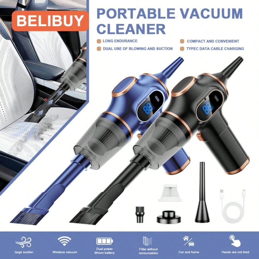 High-Power Cordless Vacuum Cleaner, USB Charging, Quiet Operation, Computer Cleaning, Small Car Vacuum Cleaner, Household And Office Dust Collector.