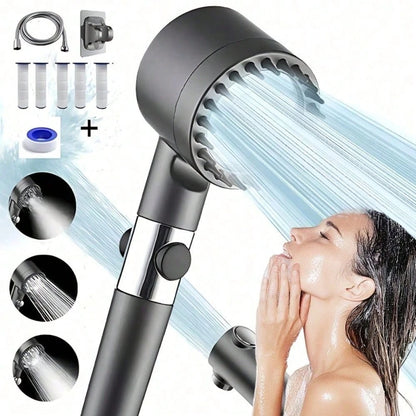 High-Pressure Handheld Shower Head With 5 Filters, 3 Adjustment Settings, Christmas Bathroom Decoration, Wall-Mounted Non-Electric Body Spray, Universal Shower Accessories For A Luxurious Bathing Expe