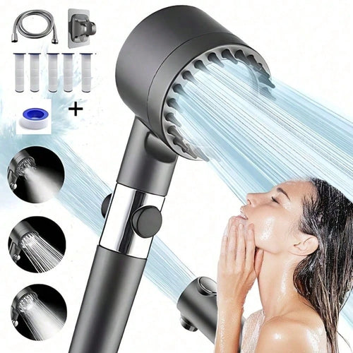 High-Pressure Handheld Shower Head With 5 Filters, 3 Adjustment Settings, Christmas Bathroom Decoration, Wall-Mounted Non-Electric Body Spray, Universal Shower Accessories For A Luxurious Bathing Expe