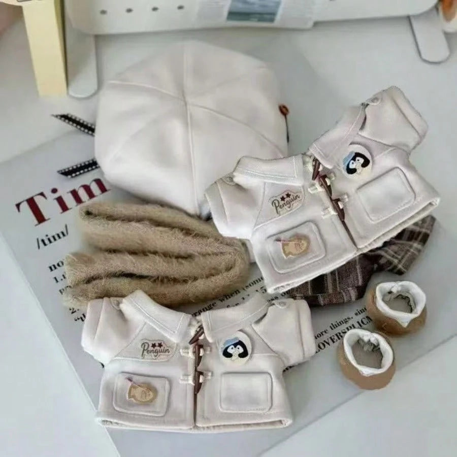 High Quality Super Cute 20cm Doll Winter Outfit, Warm Cape Coat With Hat And Scarf, No Attribute Doll Clothing, Cute Penguin Decoration, Perfect Gift For Anime Fans, Suitable For Adults, Girls, Teenag