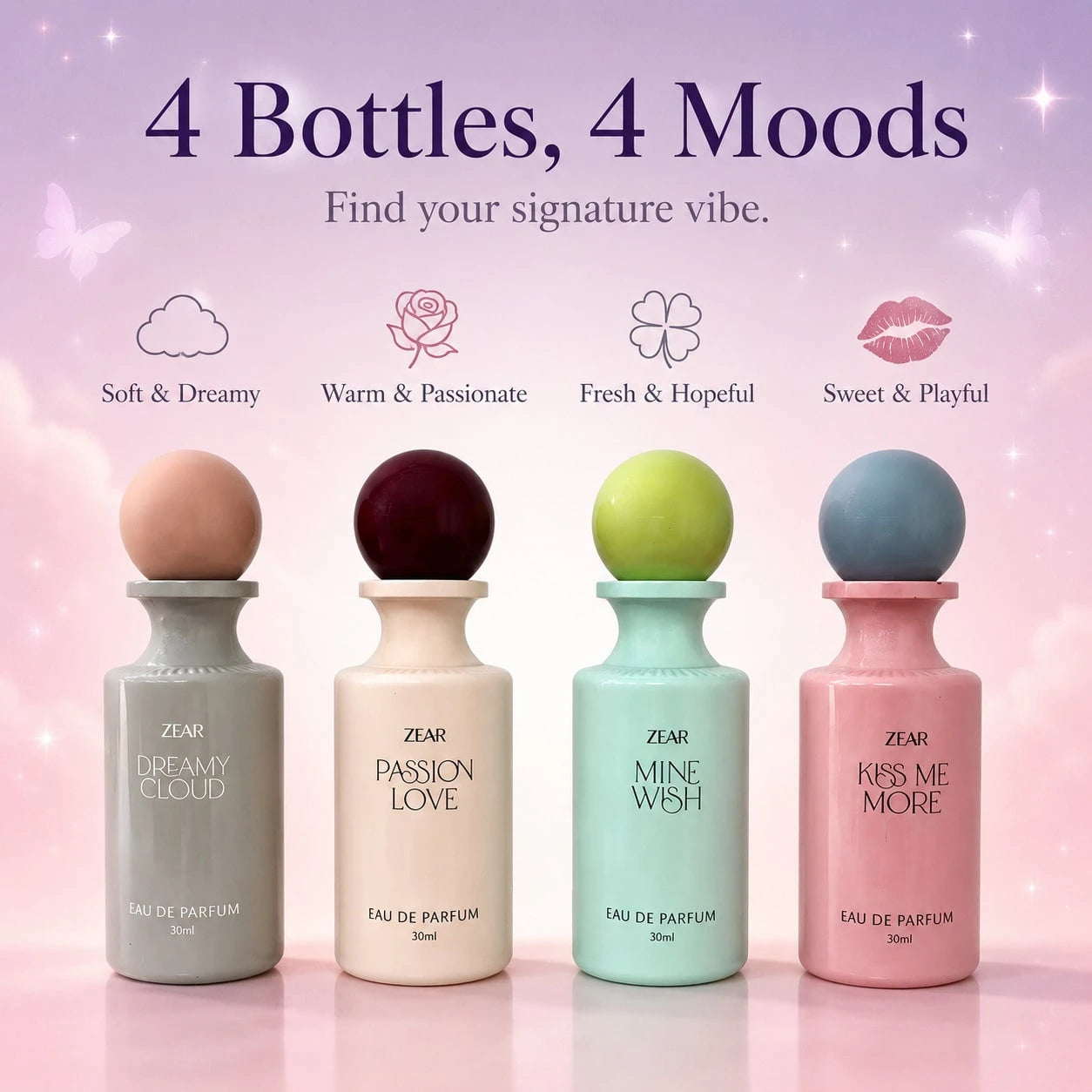 HIYES 1pc Women's Perfume Spray, 30ml Eau De Parfum, Random Style Fragrance In Decorative Bottle, Everyday Scent For Women, Travel, Date Night, Party, Birthday & Holiday Gift, 1 Bottle Randomly Select