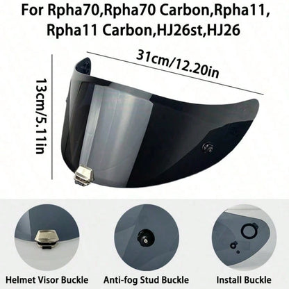 HJC HJ-26 RPHA 11 Motorcycle Helmet Replacement Spare Visor For Rpha70, Rpha70 Carbon, Rpha11, Rpha11 Carbon, HJ26st, HJ26 Helmet Face Shield Accessories